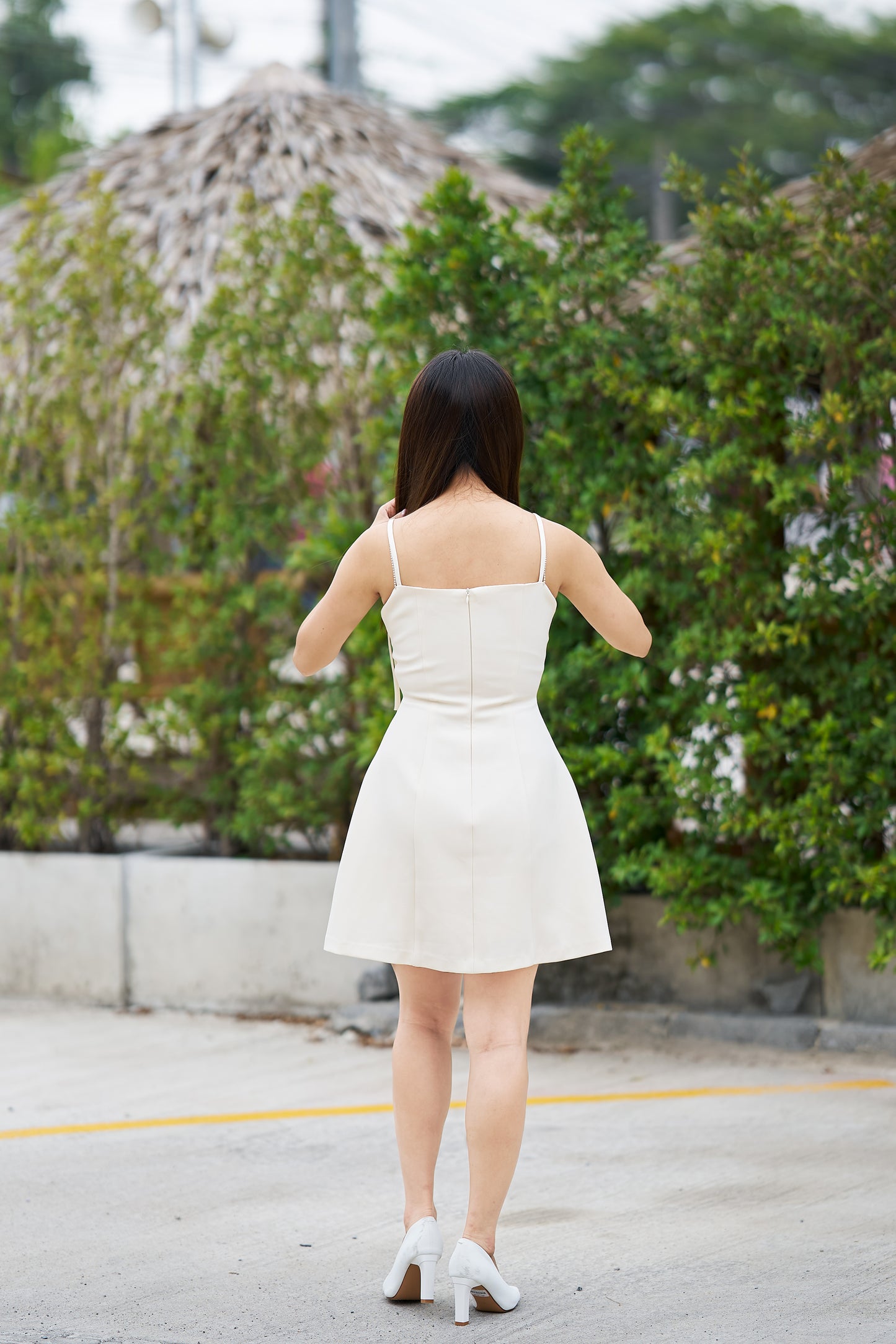 Zamy Bow-Tie Strap Mini Dress Black/White - ZM014/ZM013