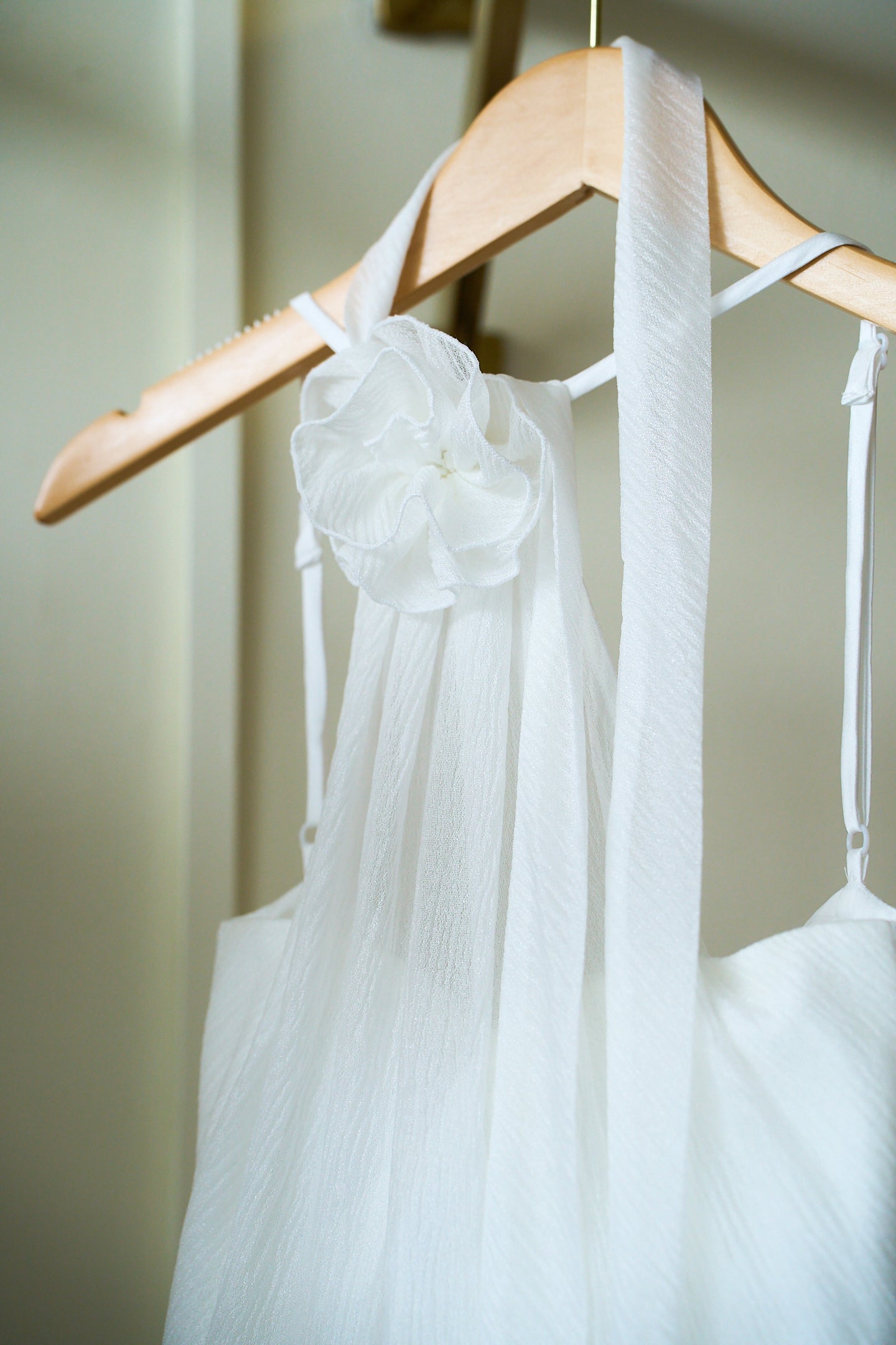 Flane White Bow Halter Flare Mini Dress - FL001